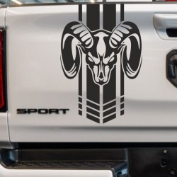 Aufkleber Pick UP Dodge Gelände Offroad Widder RAM Dekor Streifen Amerikanische Flagge Amerika BIG WHEEL Viper