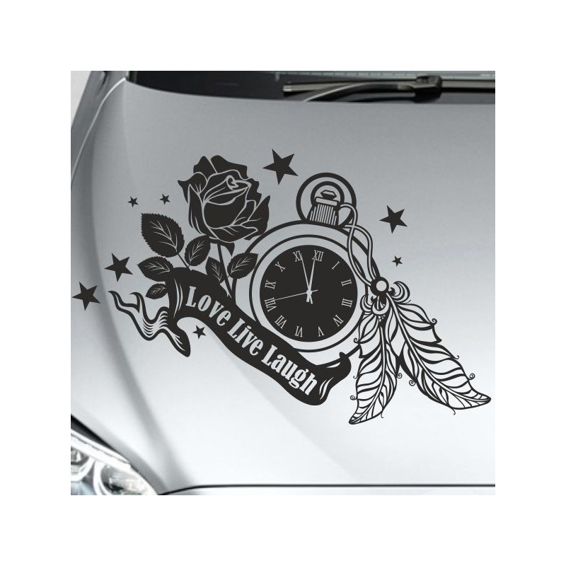 Aufkleber Auto Motorhaube Car Style Tuning Drache Tribal Dekor Rosen Blumen Schmetteringe Tattoo´s Fun Comic Flower Tiere