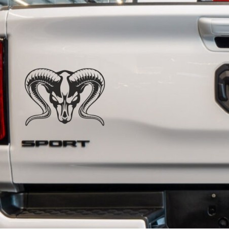 Aufkleber Pick UP Dodge Gelände Offroad Widder RAM Dekor Streifen Amerikanische Flagge Amerika BIG WHEEL Viper