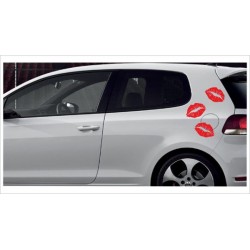 Seitenaufkleber Aufkleber SET Auto Car Style Tattoo Tribal 6x Kiss Kuss Mund Lippen Lips