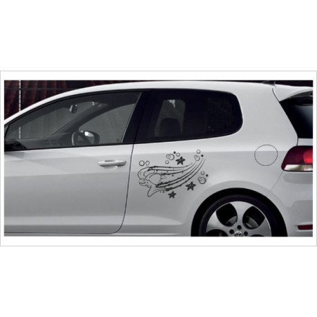 Seitenaufkleber Aufkleber SET Auto Car Style Tattoo Tribal  Schildkröte Wasser Meer See