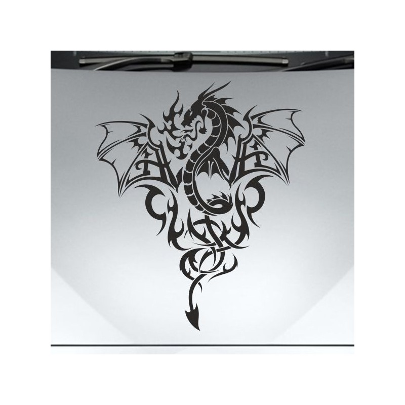 Aufkleber Auto Motorhaube Car Style Tuning Drache Tribal Dekor Rosen Blumen Schmetteringe Tattoo´s Fun Comic Flower Tiere