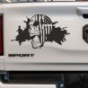 Aufkleber Pick UP Dodge Gelände Offroad Widder RAM Dekor Streifen Amerikanische Flagge Amerika BIG WHEEL Viper