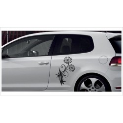 Seitenaufkleber Aufkleber SET Auto Car Style Tattoo Tribal  Pusteblume Löwenzahn Blume