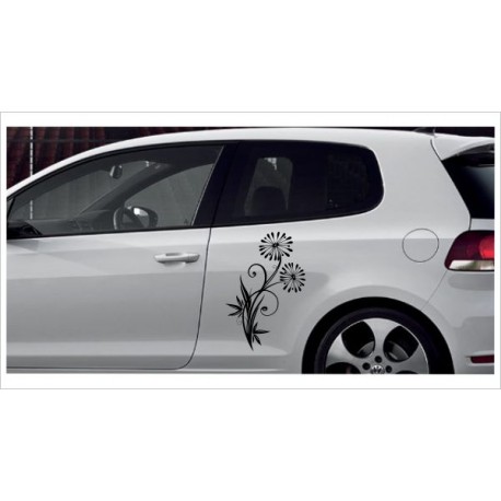 Seitenaufkleber Aufkleber SET Auto Car Style Tattoo Tribal  Pusteblume Löwenzahn Blume
