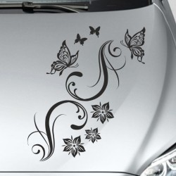 Aufkleber Auto Motorhaube Car Style Tuning Drache Tribal Dekor Rosen Blumen Schmetteringe Tattoo´s Fun Comic Flower Tiere