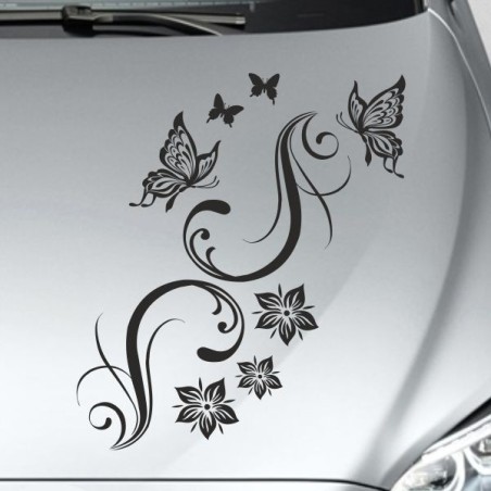Aufkleber Auto Motorhaube Car Style Tuning Drache Tribal Dekor Rosen Blumen Schmetteringe Tattoo´s Fun Comic Flower Tiere