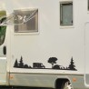 Aufkleber Wohnmobil Wohnwagen Reise Camping Auto Reisemobil Möwe Meer Kompass Globus Strand Palme Urlaub Spruch Familie Zuhause