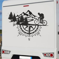 Aufkleber Wohnmobil Wohnwagen Reise Camping Auto Reisemobil Möwe Meer Kompass Globus Strand Palme Urlaub Spruch Familie Zuhause
