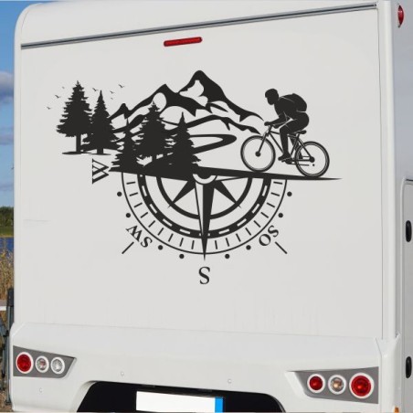 Aufkleber Wohnmobil Wohnwagen Reise Camping Auto Reisemobil Möwe Meer Kompass Globus Strand Palme Urlaub Spruch Familie Zuhause