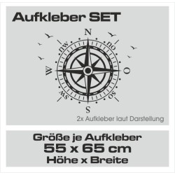 Aufkleber Wohnmobil Wohnwagen Reise Camping Auto Reisemobil Möwe Meer Kompass Globus Strand Palme Urlaub Spruch Familie Zuhause