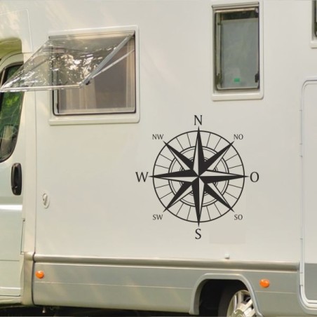 Aufkleber Wohnmobil Wohnwagen Reise Camping Auto Reisemobil Möwe Meer Kompass Globus Strand Palme Urlaub Spruch Familie Zuhause