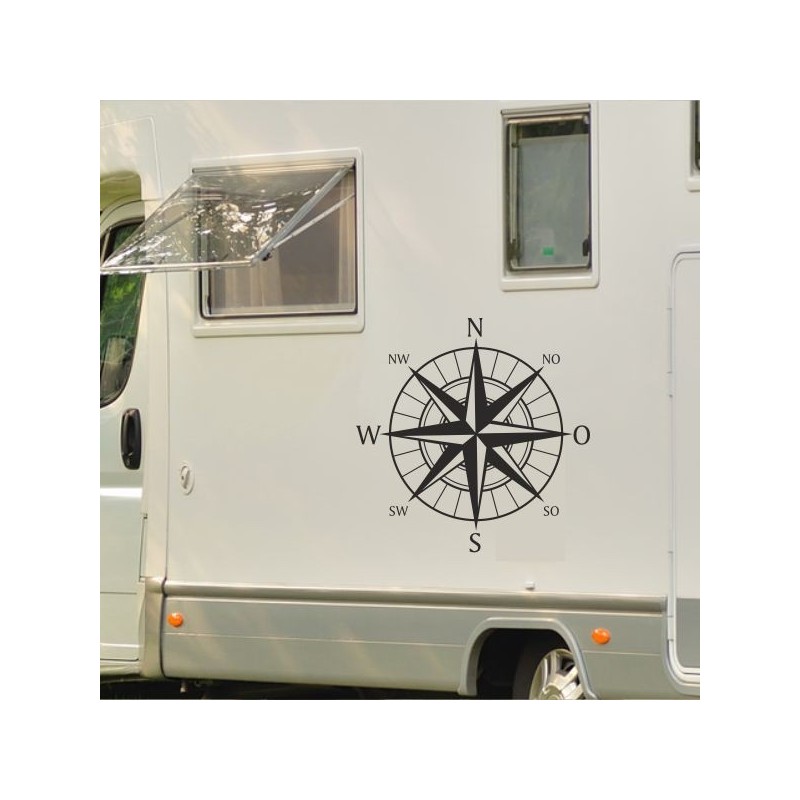 Aufkleber Wohnmobil Wohnwagen Reise Camping Auto Reisemobil Möwe Meer Kompass Globus Strand Palme Urlaub Spruch Familie Zuhause