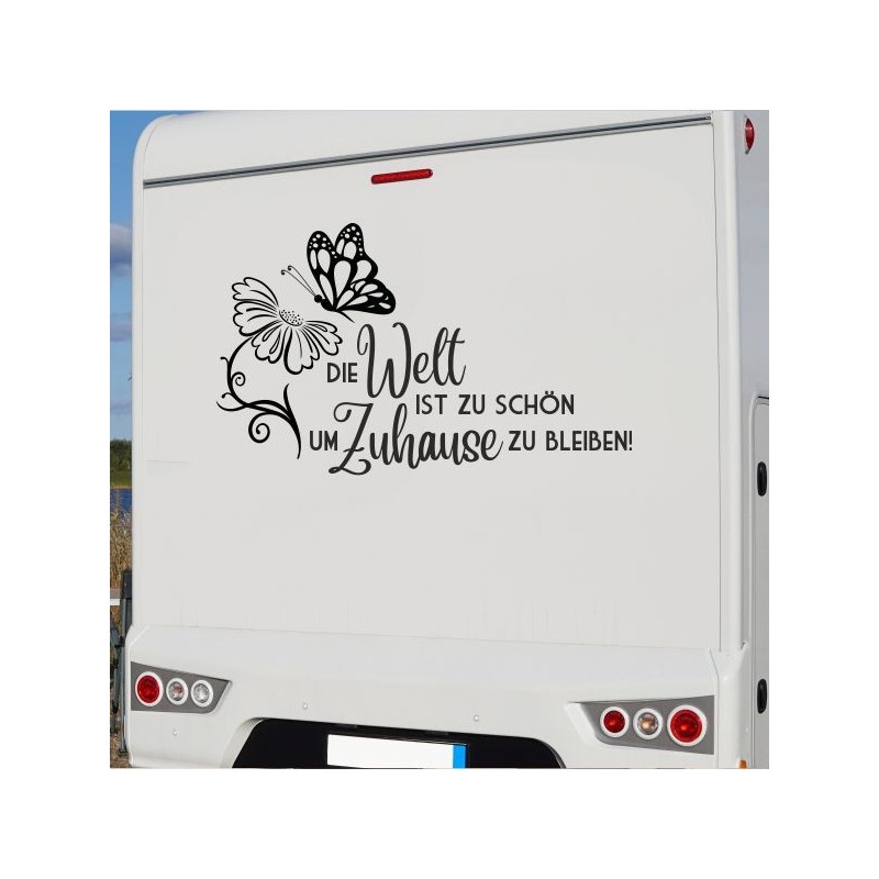 Aufkleber Wohnmobil Wohnwagen Reise Camping Auto Reisemobil Möwe Meer Kompass Globus Strand Palme Urlaub Spruch Familie Zuhause