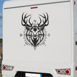 Aufkleber Wohnmobil Wohnwagen Reise Camping Auto Reisemobil Möwe Meer Kompass Globus Strand Palme Urlaub Spruch Familie Zuhause