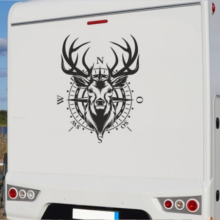 Aufkleber Wohnmobil Wohnwagen Reise Camping Auto Reisemobil Möwe Meer Kompass Globus Strand Palme Urlaub Spruch Familie Zuhause