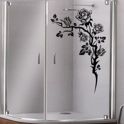Aufkleber Glas Dekor Fenster Dusche Duschkabine Glas Tür Glastür Schaufenster Beschriftung Spa Wellness Meer Delphin Rose Wasser