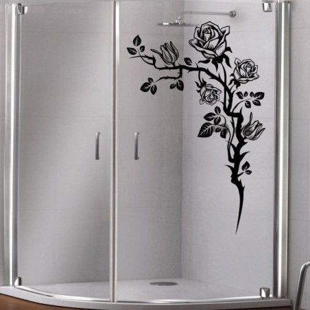 Aufkleber Glas Dekor Fenster Dusche Duschkabine Glas Tür Glastür Schaufenster Beschriftung Spa Wellness Meer Delphin Rose Wasser