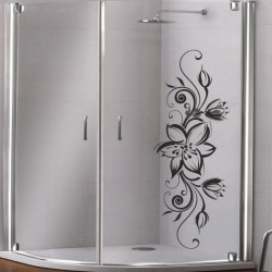 Aufkleber Glas Dekor Fenster Dusche Duschkabine Glas Tür Glastür Schaufenster Beschriftung Spa Wellness Meer Delphin Rose Wasser
