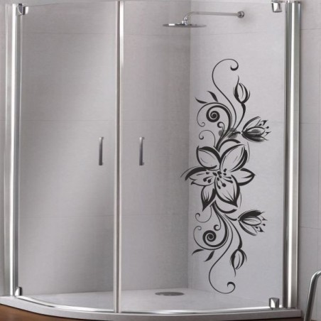 Aufkleber Glas Dekor Fenster Dusche Duschkabine Glas Tür Glastür Schaufenster Beschriftung Spa Wellness Meer Delphin Rose Wasser