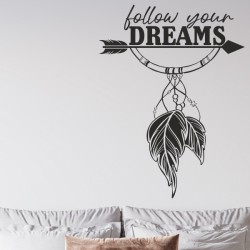 Wandaufkleber Wandtattoo Träume Dreams Traumfänger Feder Teufel Teufelchen Liebe Sex Leidenschaft Schriftzüge Feder Engel