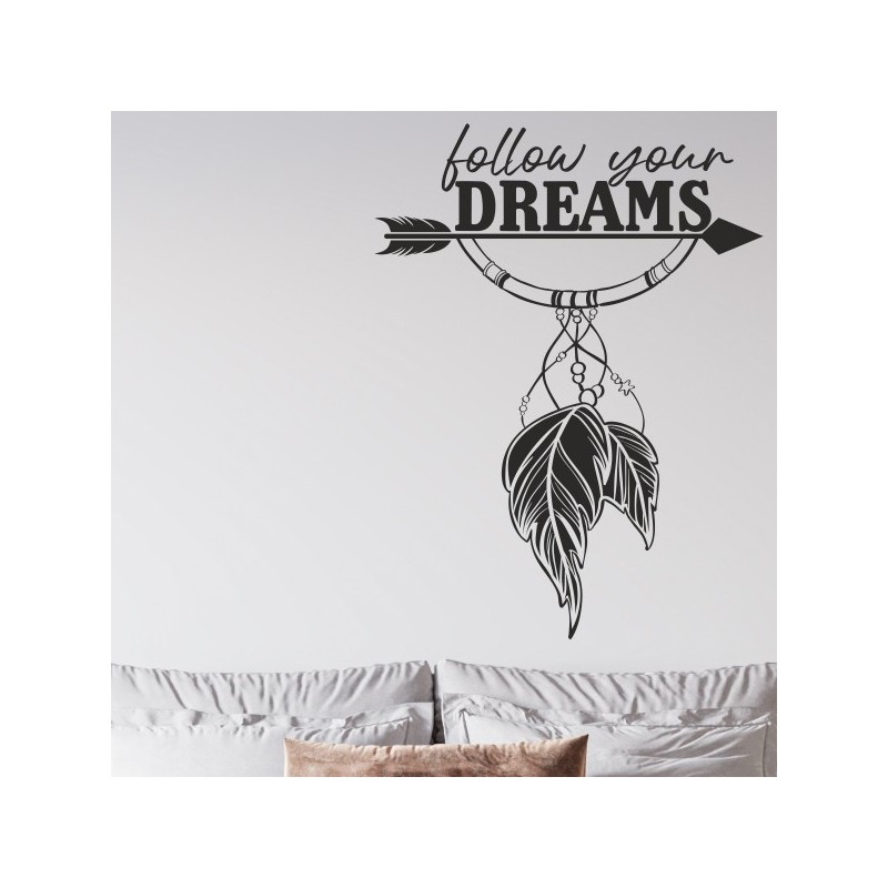 Wandaufkleber Wandtattoo Träume Dreams Traumfänger Feder Teufel Teufelchen Liebe Sex Leidenschaft Schriftzüge Feder Engel