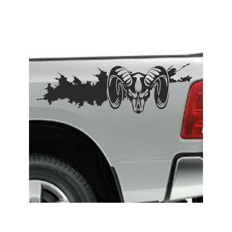 Aufkleber Pick UP Dodge Gelände Offroad Widder RAM Dekor Streifen Amerikanische Flagge Amerika BIG WHEEL Viper Seitenstreifen