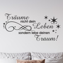 Wandaufkleber Wandtattoo Träume Dreams Traumfänger Feder Teufel Teufelchen Liebe Sex Leidenschaft Schriftzüge Feder Engel