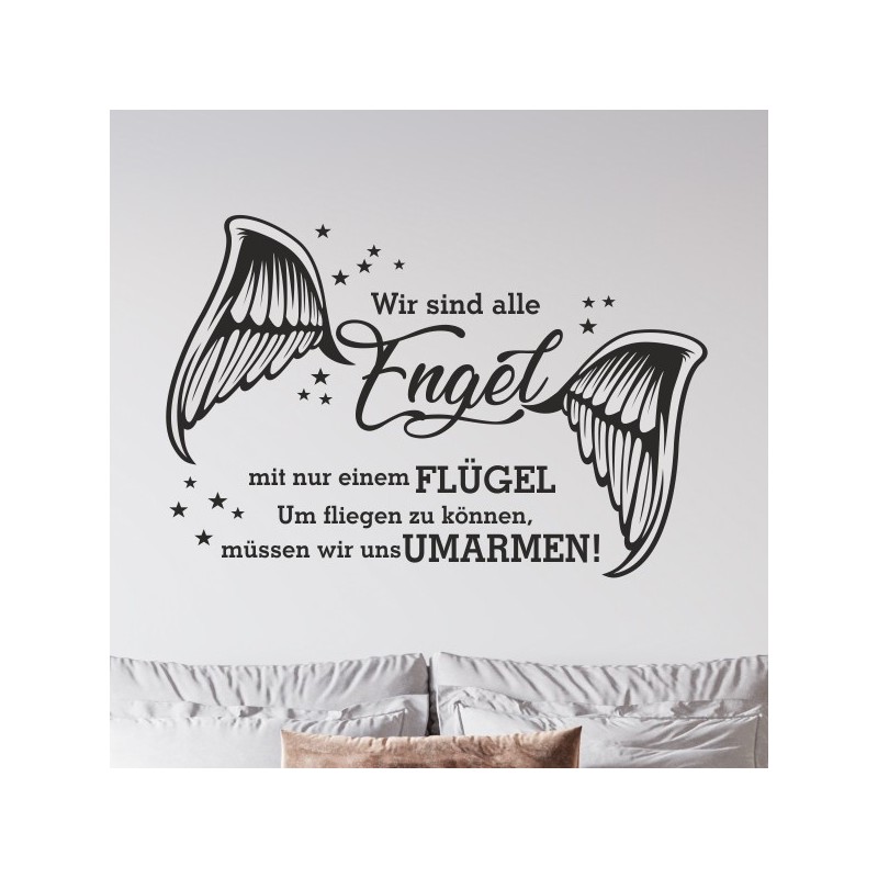 Wandaufkleber Wandtattoo Träume Dreams Traumfänger Feder Teufel Teufelchen Liebe Sex Leidenschaft Schriftzüge Feder Engel