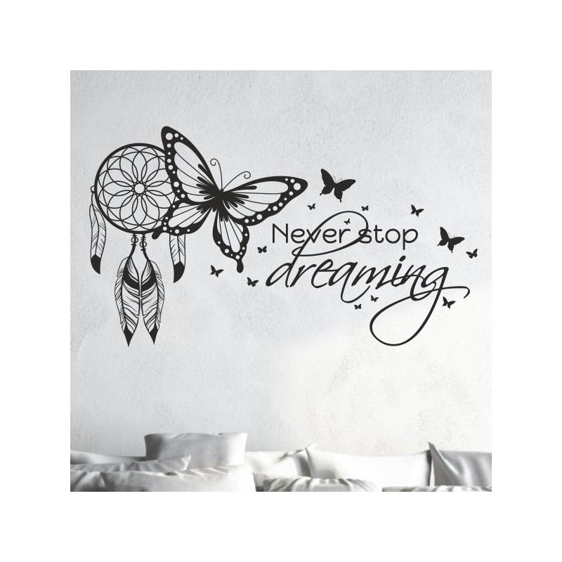 Wandaufkleber Wandtattoo Träume Dreams Traumfänger Feder Teufel Teufelchen Liebe Sex Leidenschaft Schriftzüge Feder Engel