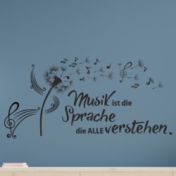 Wandaufkleber Wand Tattoo Aufkleber Musik Sound Rock Gitarre Bass DJ Totenkopf Noten Notenschlüssel Song Swing Pusteblume