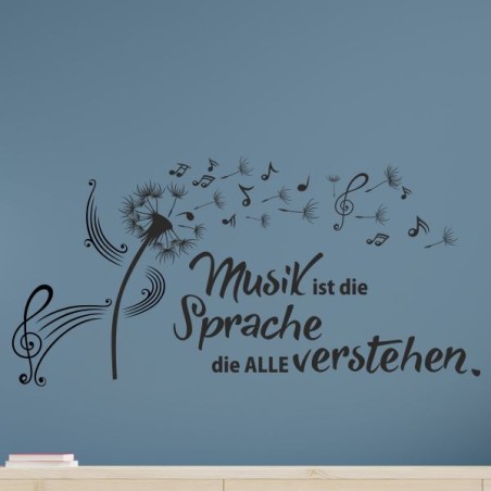 Wandaufkleber Wand Tattoo Aufkleber Musik Sound Rock Gitarre Bass DJ Totenkopf Noten Notenschlüssel Song Swing Pusteblume