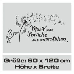 Wandaufkleber Wand Tattoo Aufkleber Musik Sound Rock Gitarre Bass DJ Totenkopf Noten Notenschlüssel Song Swing Pusteblume