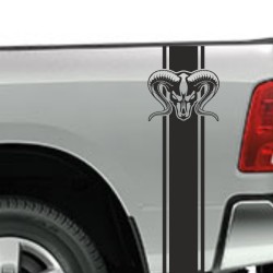 Aufkleber Pick UP Dodge Gelände Offroad Widder RAM Dekor Streifen Amerikanische Flagge Amerika BIG WHEEL Viper Seitenstreifen
