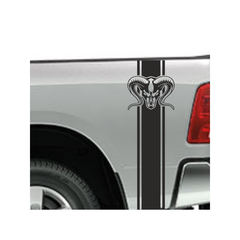 Aufkleber Pick UP Dodge Gelände Offroad Widder RAM Dekor Streifen Amerikanische Flagge Amerika BIG WHEEL Viper Seitenstreifen