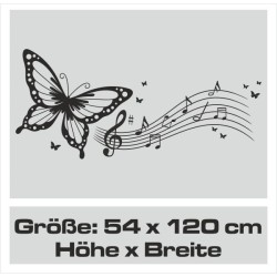 Wandaufkleber Wand Tattoo Aufkleber Musik Sound Rock Gitarre Bass DJ Totenkopf Noten Notenschlüssel Song Swing Pusteblume