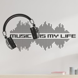 Wandaufkleber Wand Tattoo Aufkleber Musik Sound Rock Gitarre Bass DJ Totenkopf Noten Notenschlüssel Song Swing Pusteblume