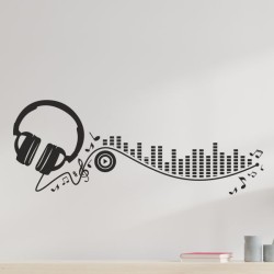 Wandaufkleber Wand Tattoo Aufkleber Musik Sound Rock Gitarre Bass DJ Totenkopf Noten Notenschlüssel Song Swing Pusteblume