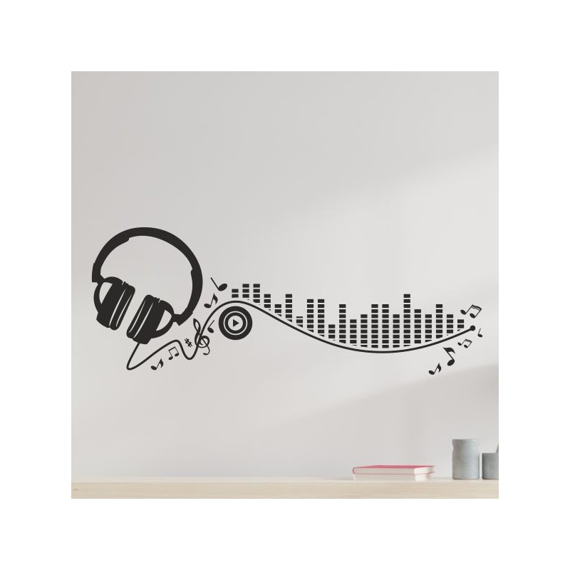 Wandaufkleber Wand Tattoo Aufkleber Musik Sound Rock Gitarre Bass DJ Totenkopf Noten Notenschlüssel Song Swing Pusteblume