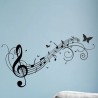 Wandaufkleber Wand Tattoo Aufkleber Musik Sound Rock Gitarre Bass DJ Totenkopf Noten Notenschlüssel Song Swing Pusteblume