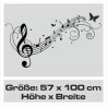 Wandaufkleber Wand Tattoo Aufkleber Musik Sound Rock Gitarre Bass DJ Totenkopf Noten Notenschlüssel Song Swing Pusteblume