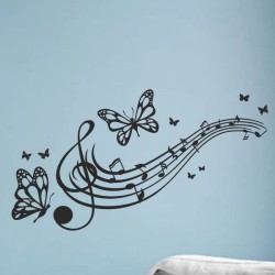 Wandaufkleber Wand Tattoo Aufkleber Musik Sound Rock Gitarre Bass DJ Totenkopf Noten Notenschlüssel Song Swing Pusteblume