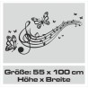 Wandaufkleber Wand Tattoo Aufkleber Musik Sound Rock Gitarre Bass DJ Totenkopf Noten Notenschlüssel Song Swing Pusteblume