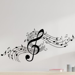 Wandaufkleber Wand Tattoo Aufkleber Musik Sound Rock Gitarre Bass DJ Totenkopf Noten Notenschlüssel Song Swing Pusteblume