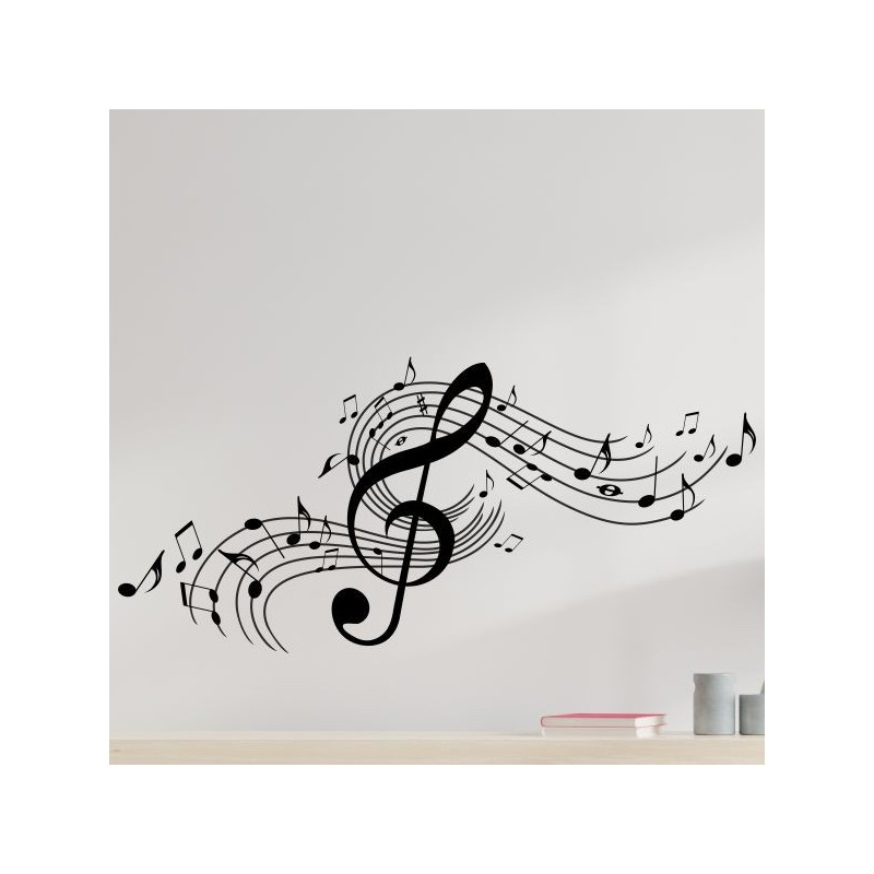 Wandaufkleber Wand Tattoo Aufkleber Musik Sound Rock Gitarre Bass DJ Totenkopf Noten Notenschlüssel Song Swing Pusteblume