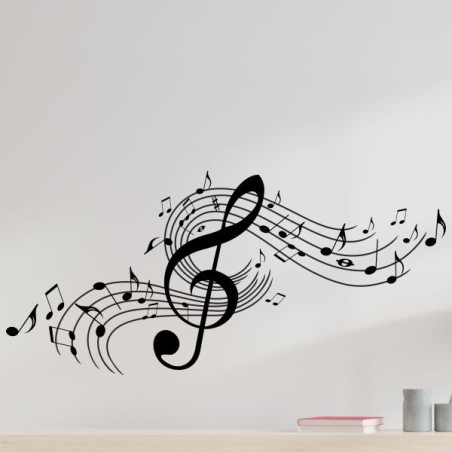 Wandaufkleber Wand Tattoo Aufkleber Musik Sound Rock Gitarre Bass DJ Totenkopf Noten Notenschlüssel Song Swing Pusteblume