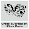 Wandaufkleber Wand Tattoo Aufkleber Musik Sound Rock Gitarre Bass DJ Totenkopf Noten Notenschlüssel Song Swing Pusteblume