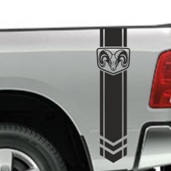Aufkleber Pick UP Dodge Gelände Offroad Widder RAM Dekor Streifen Amerikanische Flagge Amerika BIG WHEEL Viper Seitenstreifen