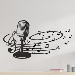 Wandaufkleber Wand Tattoo Aufkleber Musik Sound Rock Gitarre Bass DJ Totenkopf Noten Notenschlüssel Song Swing Pusteblume