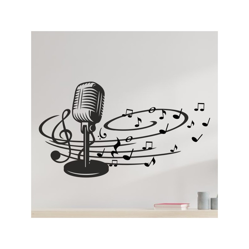 Wandaufkleber Wand Tattoo Aufkleber Musik Sound Rock Gitarre Bass DJ Totenkopf Noten Notenschlüssel Song Swing Pusteblume